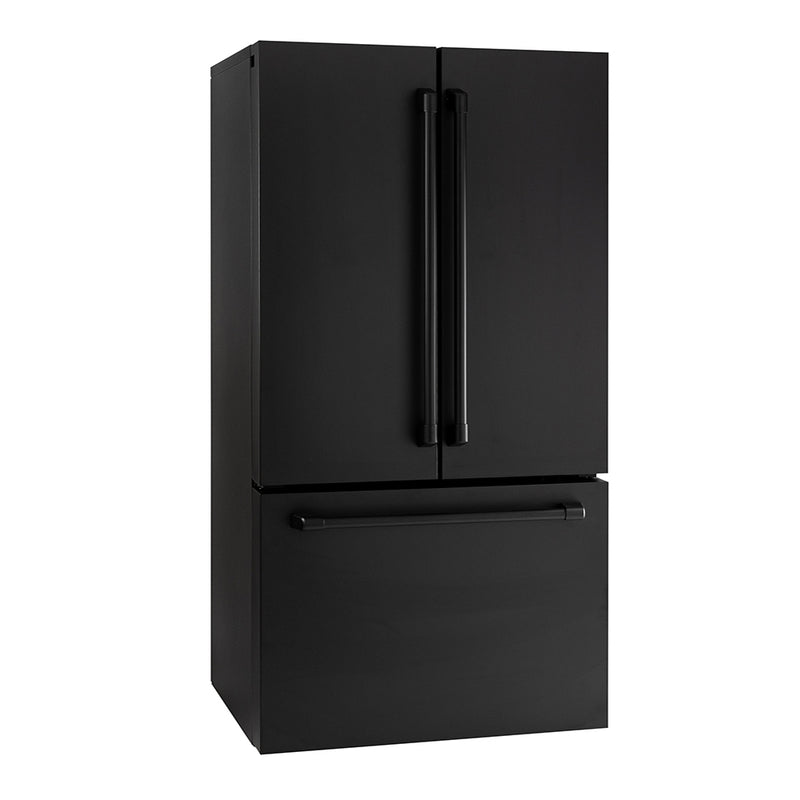 ioMabe INO27JSPF 8BM-CBM Freistehender Kühlschrank 91 cm Mattschwarz Schwarze Griffe