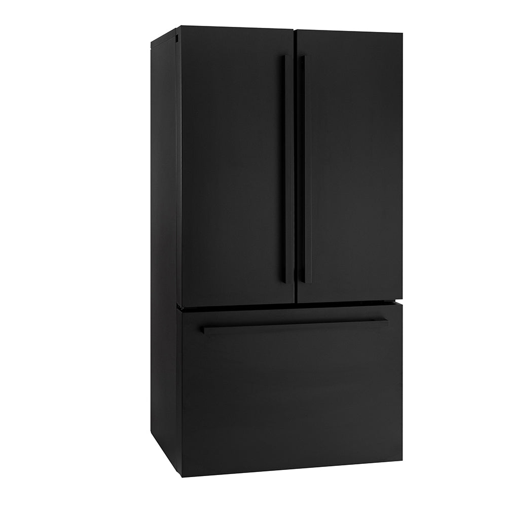 ioMabe INO27JSPF 8BM-DBM Freistehender Kühlschrank 91 cm Designgriffe Schwarz