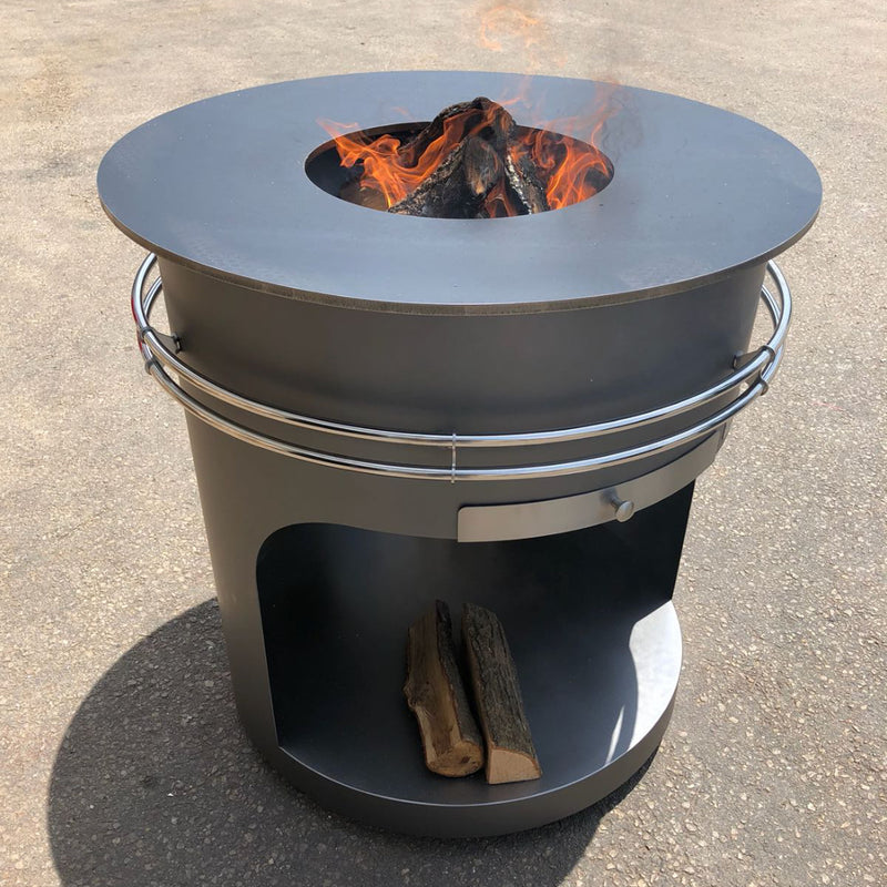 Passionsgrill Gartenkamin / Grill Edelstahl - GALAXY - Ø90 x 100 cm