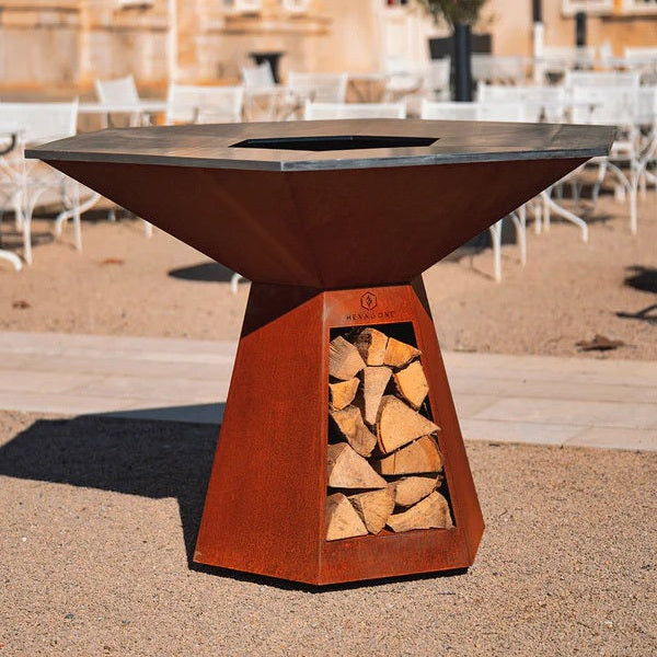 Brasero Hexagone Grand Banquet 150 Cortenstaal