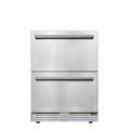 Frigelux RE2T136A buitenkoelkast dubbele deur 136L RVS vooraanzicht | XARO