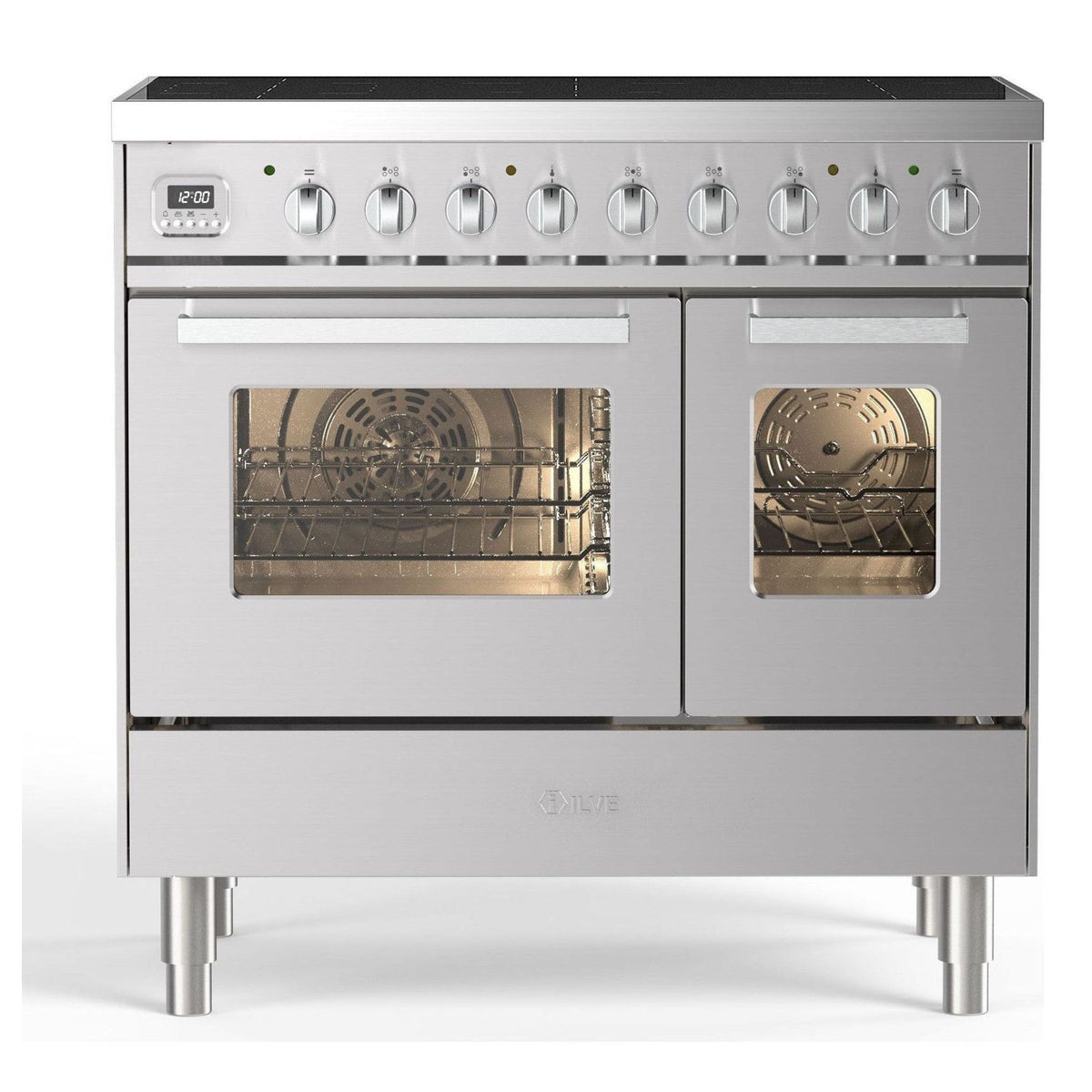 ILVE LDBI09WSCM3-SS Inductiefornuis RVS 65L + 43L vooraanzicht | XARO