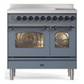 ILVE PDI096NE3-BG Inductiefornuis blauw grijs 65L + 57L vooraanzicht | XARO