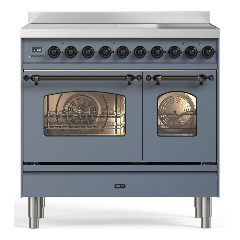 ILVE PDI096NE3-BG Inductiefornuis blauw grijs 65L + 57L vooraanzicht | XARO
