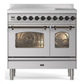 ILVE PDI096NE3-SS Inductiefornuis RVS 65L + 57L vooraanzicht | XARO