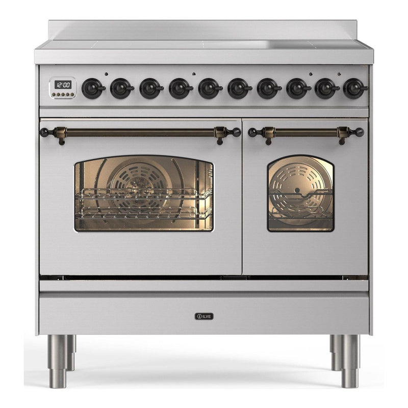 ILVE PDI096NE3-SS Inductiefornuis RVS 65L + 57L vooraanzicht | XARO