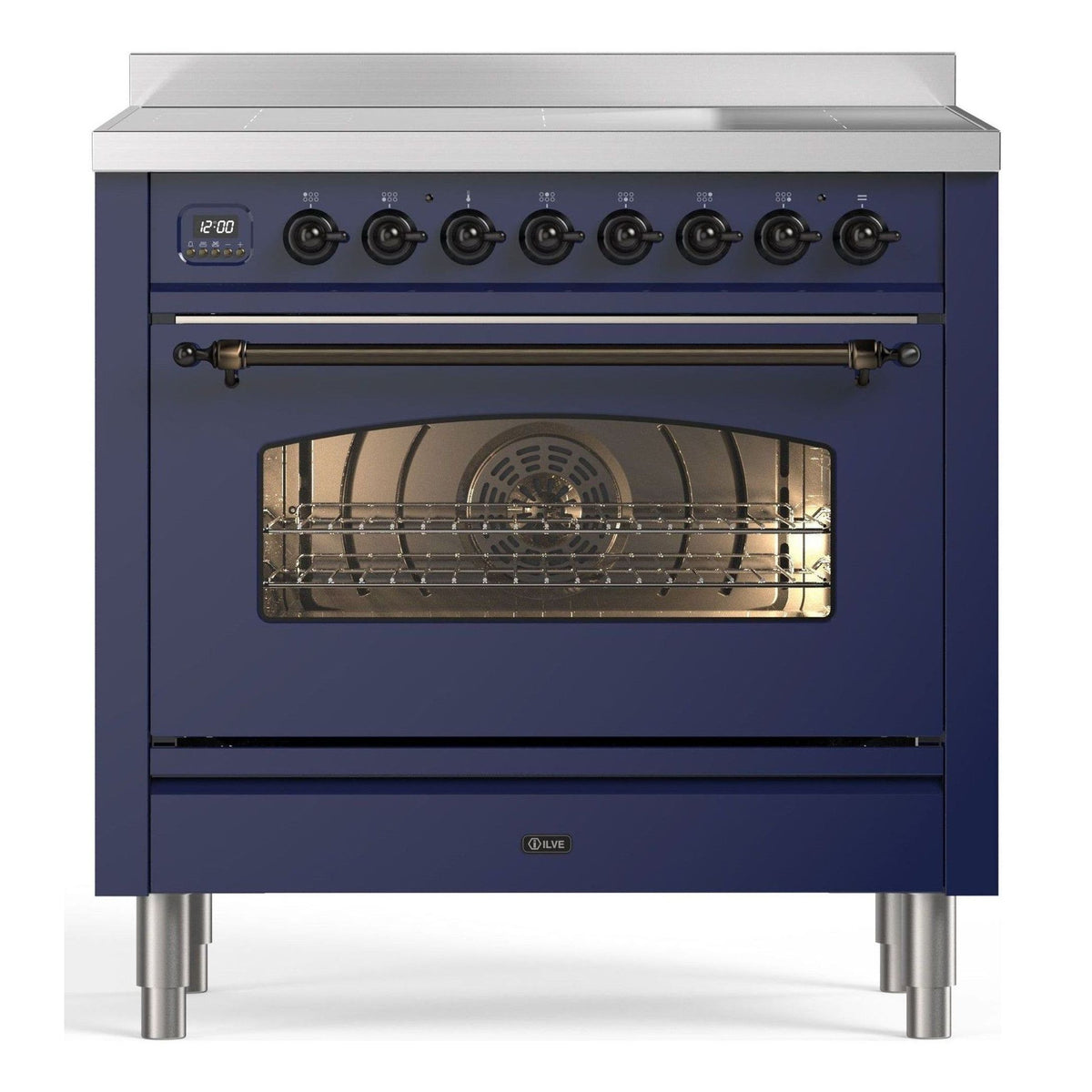 ILVE PI096NE3-MB Inductiefornuis blauw PI096NE3-MB vooraanzicht | XARO