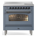ILVE PI096NE3-BG Inductiefornuis blauw grijs PI096NE3-BG vooraanzicht | XARO