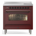 ILVE PI096NE3-BU Inductiefornuis bordeaux rood PI096NE3-BU vooraanzicht | XARO