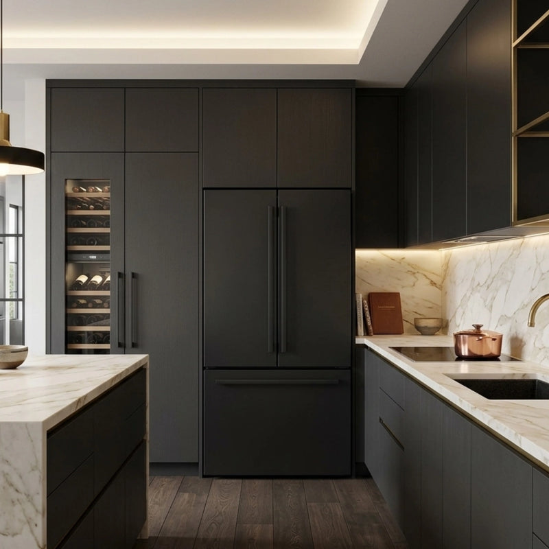 ioMabe INO27JSPF 3BM-DBM Inbouw French Door Koelkast Designgrepen Zwart