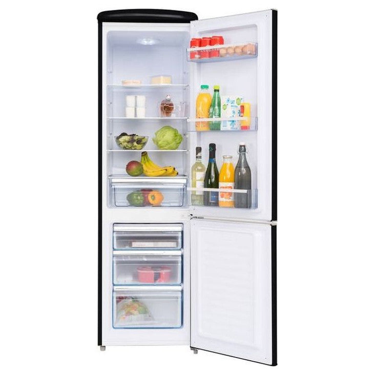 Frigelux CB255RND retro koelkast zwart 244L detail | XARO
