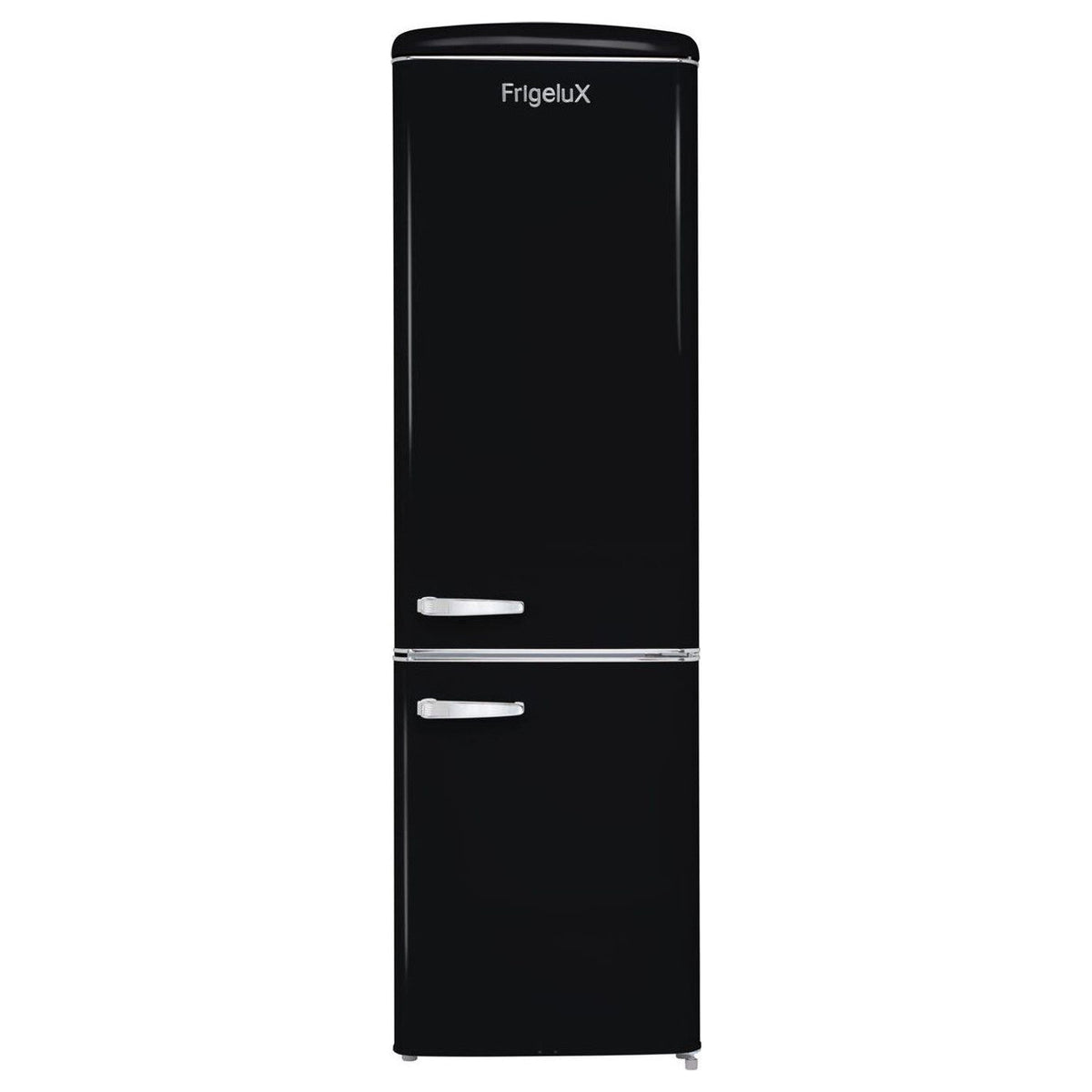 Frigelux CB255RND retro koelkast zwart 244L vooraanzicht | XARO
