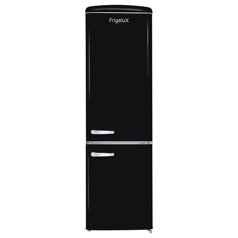 Frigelux CB255RND retro koelkast zwart 244L vooraanzicht | XARO