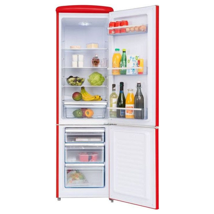 Frigelux CB255RRD retro koelkast rood 244L interieur | XARO