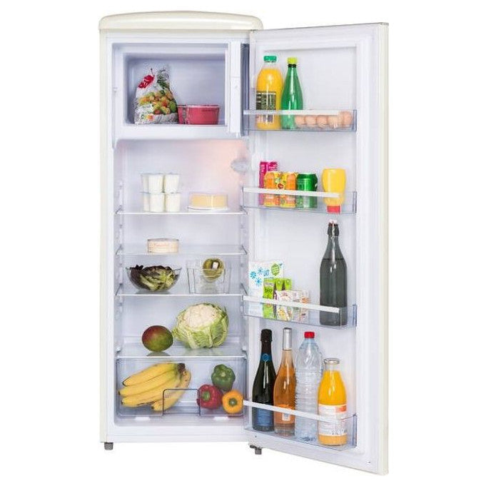 Frigelux RF218RCD retro koelkast cream 218L zijaanzicht | XARO