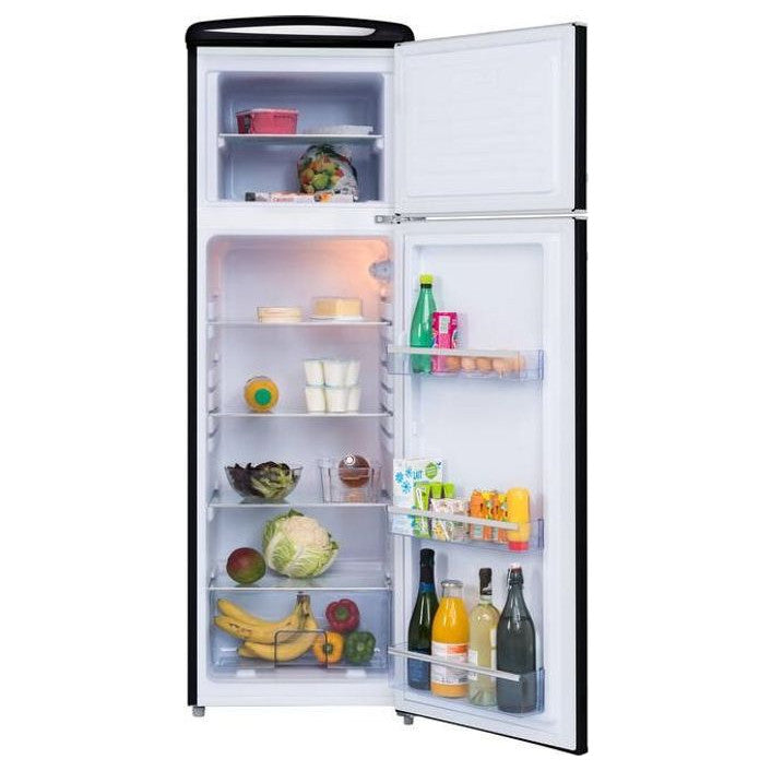 Frigelux RFDP246RND retro koelkast zwart 246L detail | XARO