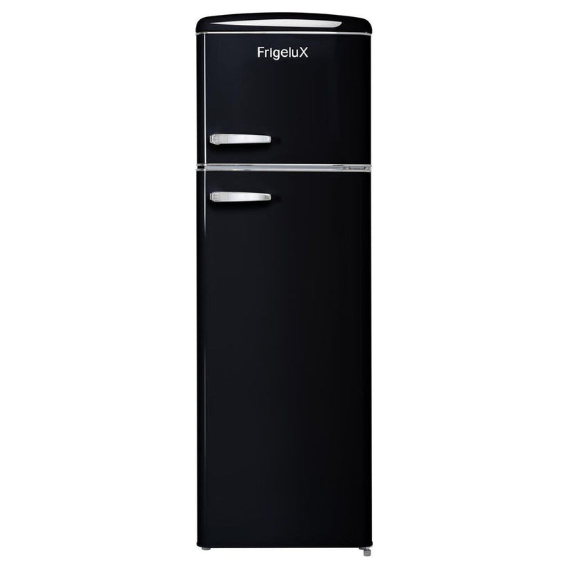 Frigelux RFDP246RND retro koelkast zwart 246L vooraanzicht | XARO