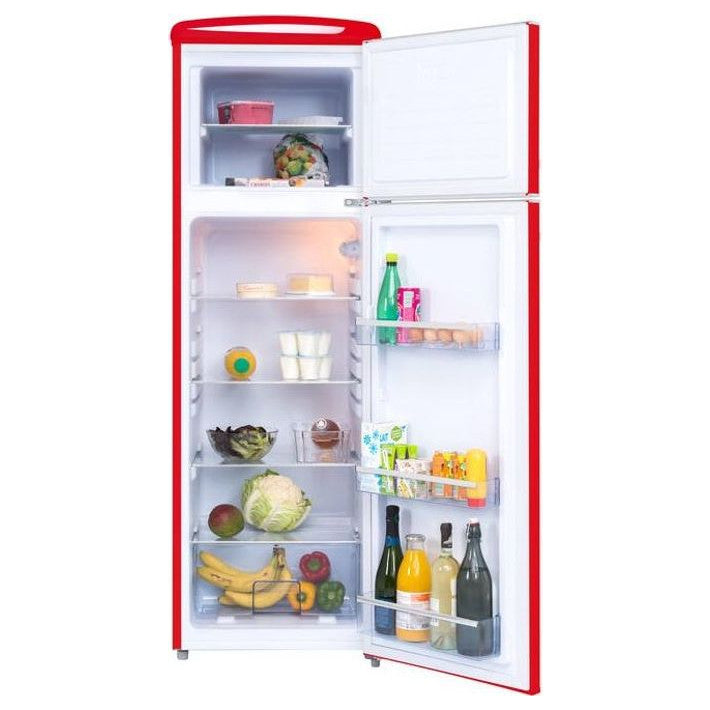 Frigelux RFDP246RRD retro koelkast rood 246L detail | XARO