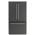 ioMabe INO27JSPF 8RAL Amerikaanse koelkast in RAL-kleur – vooraanzicht met inox café-grepen | XARO